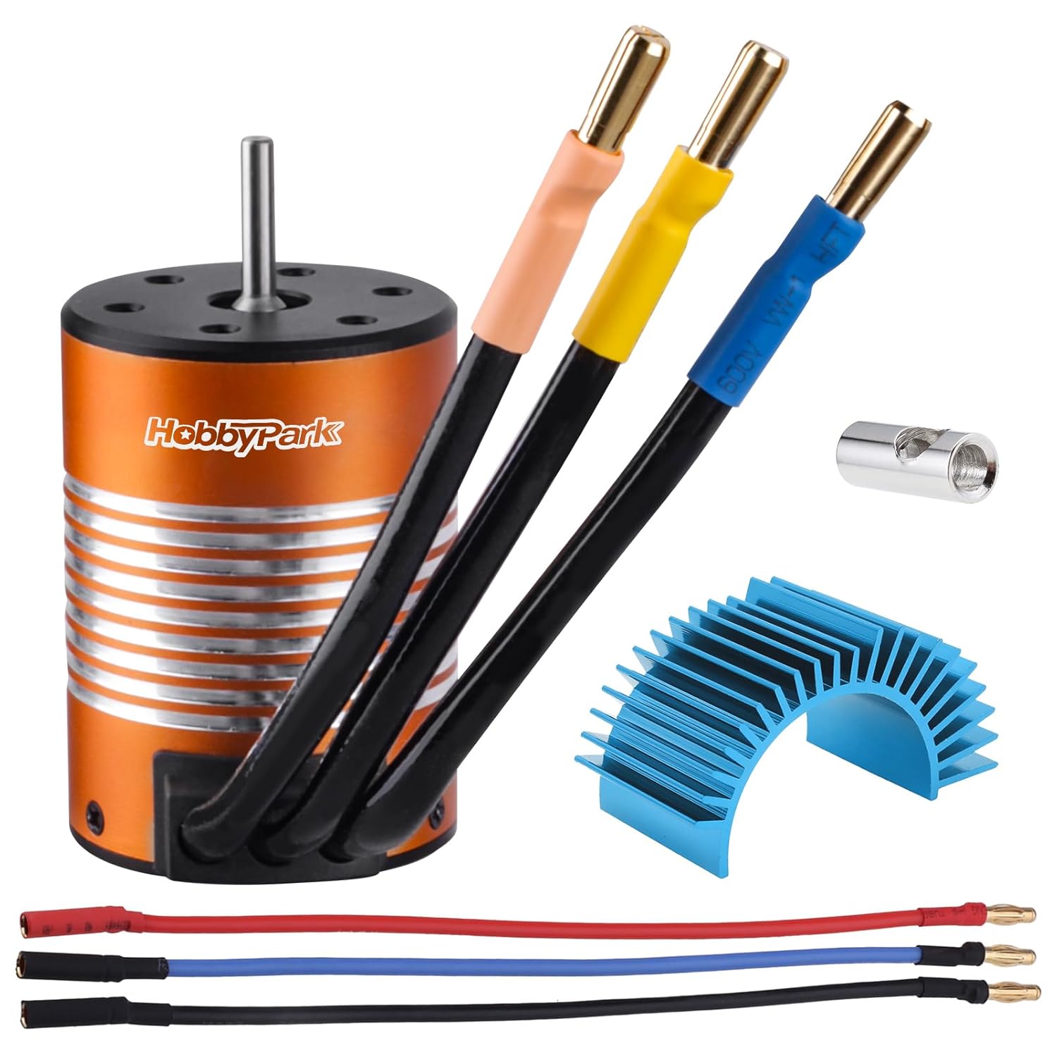 HobbyPark 540 Brushless Motor 5900KV 3.175mm Shaft w/Heatsink Upgrades for 1/10 RC Car Truck Traxxas Slash 2WD 4x4 Redcat Volcano EPX Arrma Granite ECX Losi