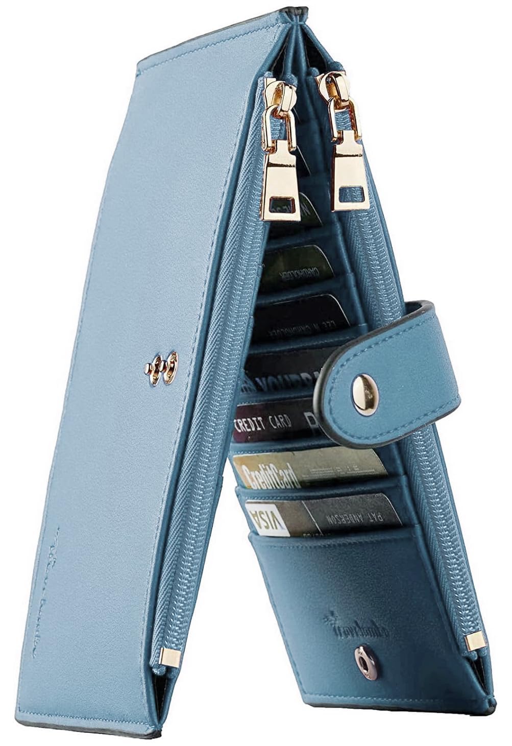 Travelambo Leather Wallets for Women Slim RFID Blocking Bifold Credit Card Holder Wallet