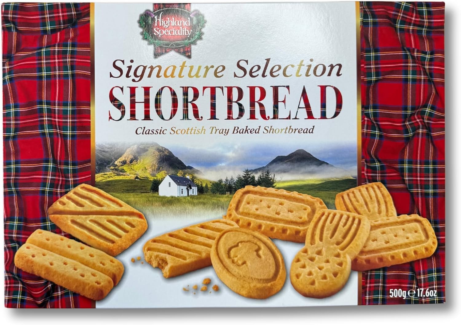 Highland Speciality Signature Shortbread Selection 500g - Luxury Scottish Shortbread - Traditional Christmas Biscuit Gift - Product of Scotland
