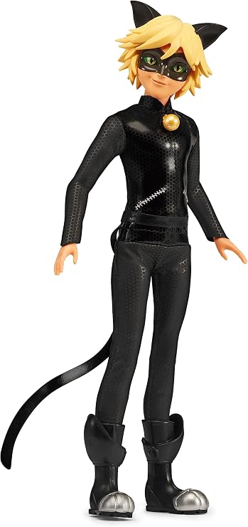 BANDAI Miraculous Ladybug and Cat Noir Fashion Doll | 26cm Articulated Figurine With Accessories and Kwami | Teen Superhero Toy