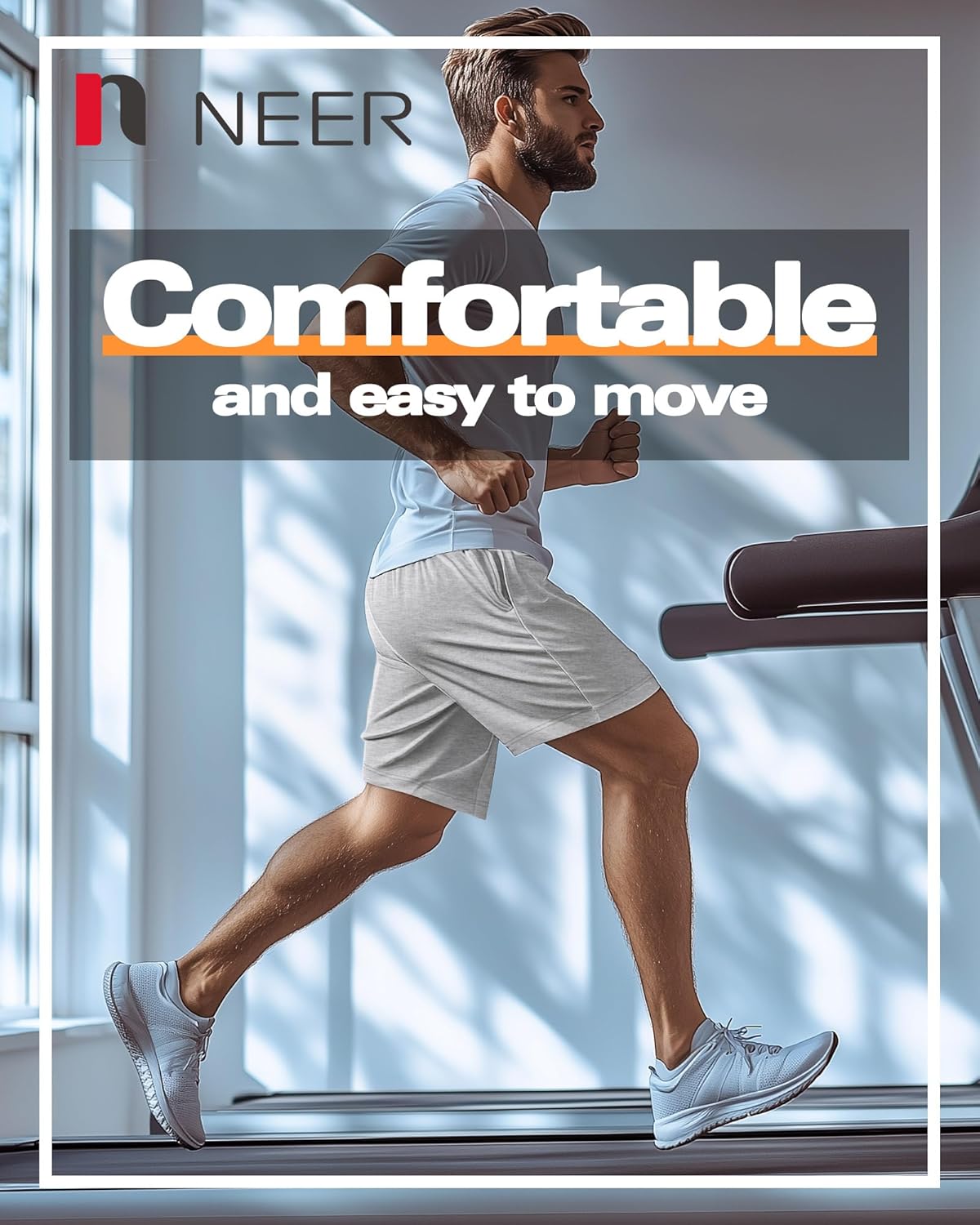 Neer 3 Pack Men's Gym Shorts Athletic Drawstring Cotton Loose Workout Soft Summer Casual Running Shorts with Pockets