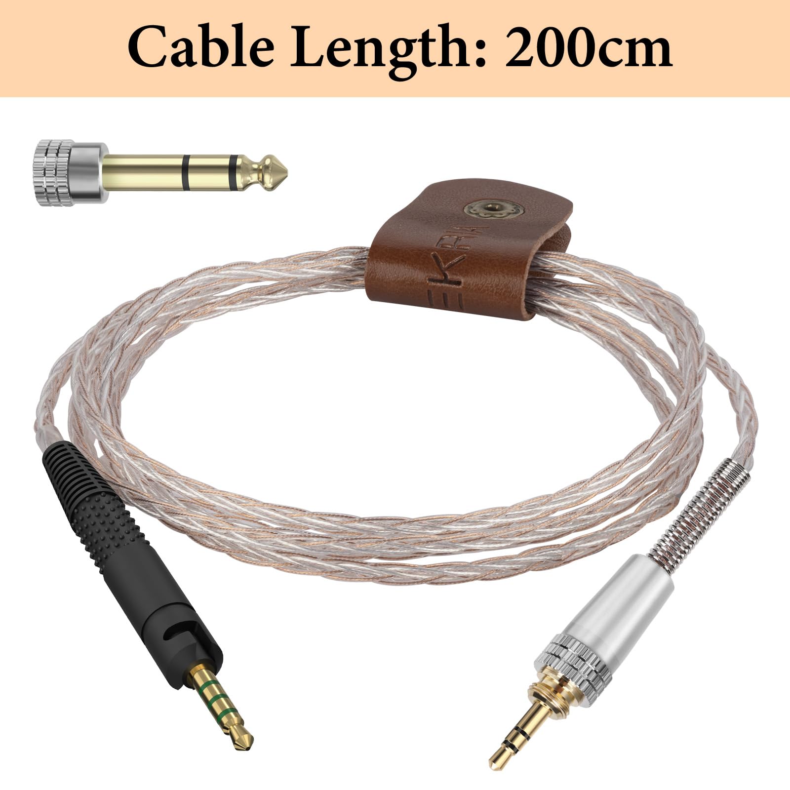 GEEKRIA Cavo audio Apollo compatibile con Sennheiser HD599, HD598, HD620S, HD550, HD505 – da 2,5 mm a 3,5 mm/6,35 mm, cavo sostitutivo Hi-Res (2,0 m)