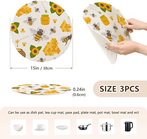 Miniatura 2 de Manteles de mesa resistentes al calor dulces de panales a prueba de calor para ollas y sartenes calientes absorben el agua para olla instantánea