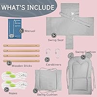 Vista 3 de GFU Columpio para bebé, columpios de lona para bebés, columpio seguro para bebés al aire libre, columpio para niños pequeños para interiores