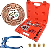 Vista 9 de Kit de línea de freno MuRealy de 3/16 pulgadas - Tubo de freno recubierto de cobre de 25 pies, rollo de tubo a prueba de óxido + 15 accesorios