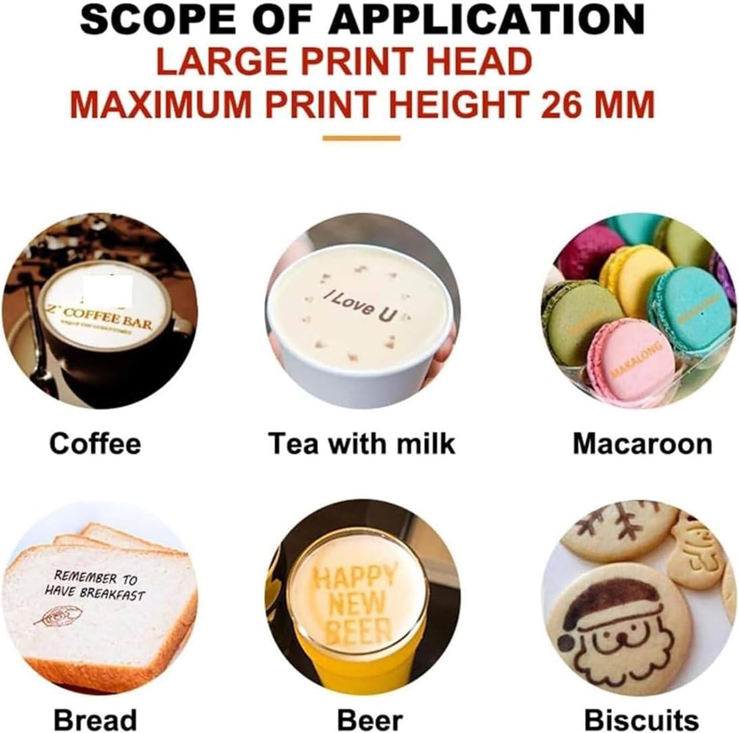 Impresora de alimentos de mano para cocinar tú mismo, mini impresora artística de café con leche, bolígrafo portátil de impresión de grado alimenticio para pan y creaciones gourmet