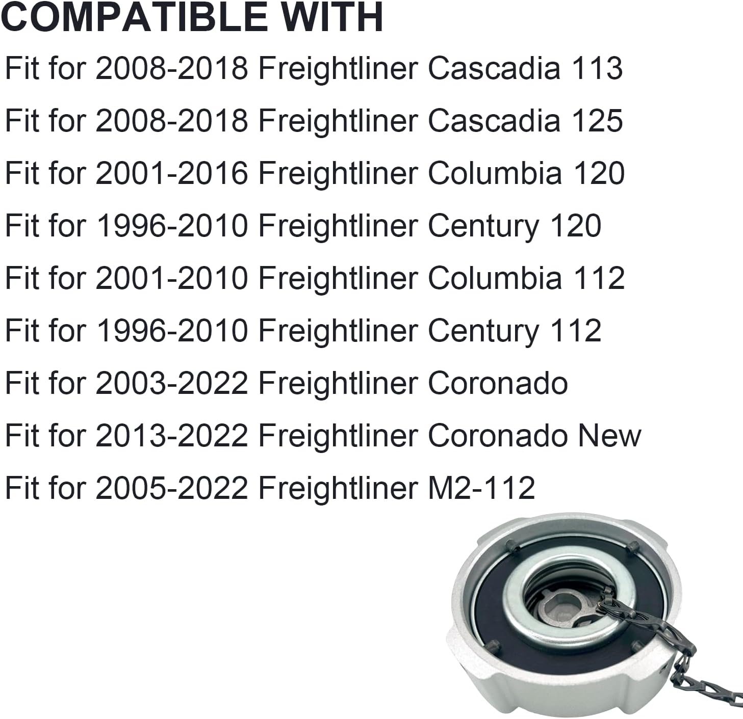03-37017-000 S21361 2Pcs Non-Locking Aluminum Diese/l Truck Fue/l Tank Gas Cap 3 In Lever Vented for 1996-2022 Freightliner Argosy, Cascadia, Century with 4 Extra Gaskets, 2 Dust Covers
