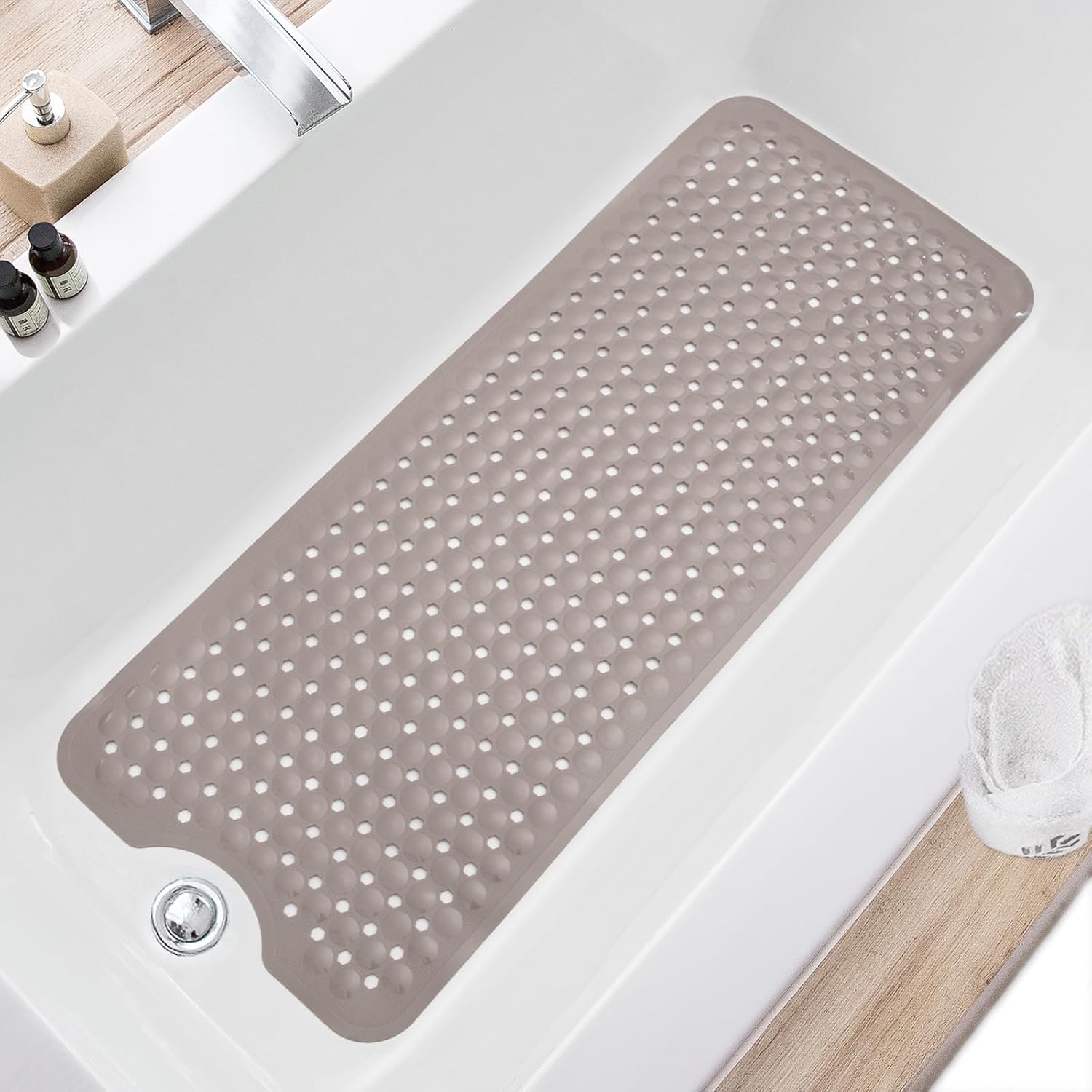 TEESHLY Upgrade Large Bath Mat Non Slip Bathtub and
