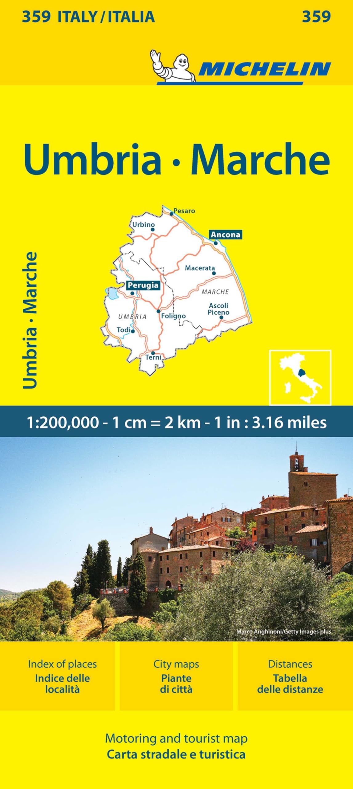 Umbria e Marche: Straßen- und Tourismuskarte 1:200.000: 359