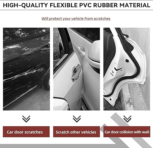Miniatura 4 de Protectores de borde de puerta de automóvil, protector de sello de goma de 32.8 pies, moldura transparente en forma de U, protector de sello de goma
