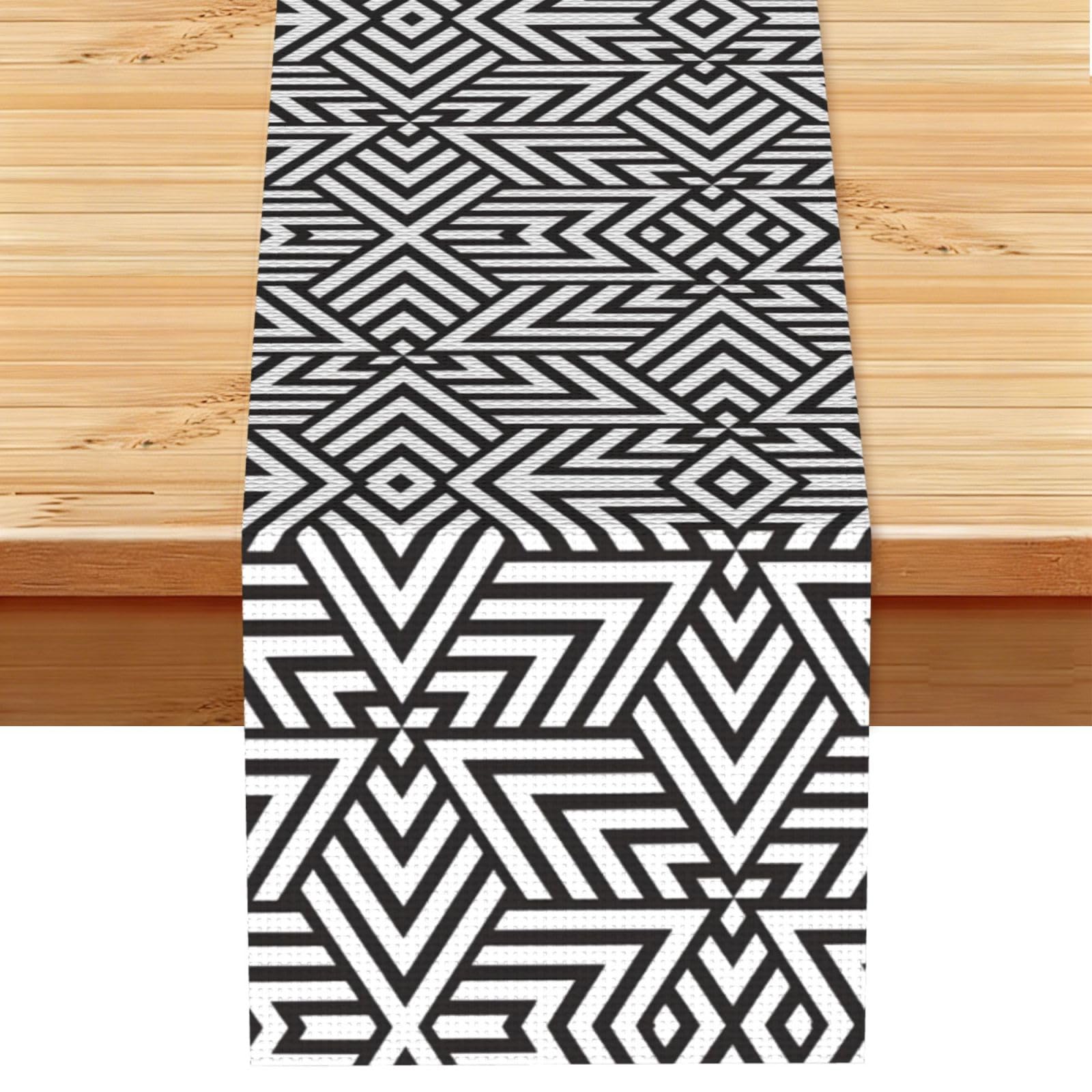 printidea Linen Look Table Runner 13x72-Wrinkle Resistant Farmhouse Style for Dining Table Decor