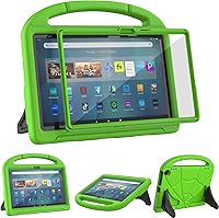 Vista 13 de Funda para tablet Yaxa Fire Max 11 para niños (13ª generación, versión 2023), ligera, a prueba de golpes, con asa y soporte para tablet Kindle Azul