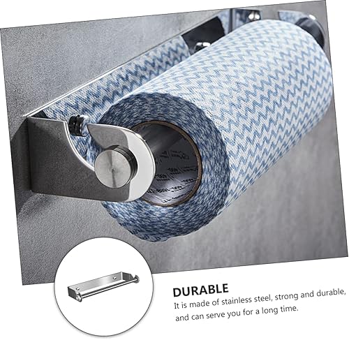 Miniatura 7 de VILLCASE 1 rollo dispensador de toallas de acero inoxidable para montaje en inodoro baño barra de almacenamiento útil para puertas individuales