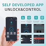 SFW Fingerprint Padlock, Bluetooth Pad Locks with Code, Water Resistant Smart Padlocks with Mobile App, Suitable for Gym, Sports Facilities, Bicycles, Schools, Luggage and Lockers