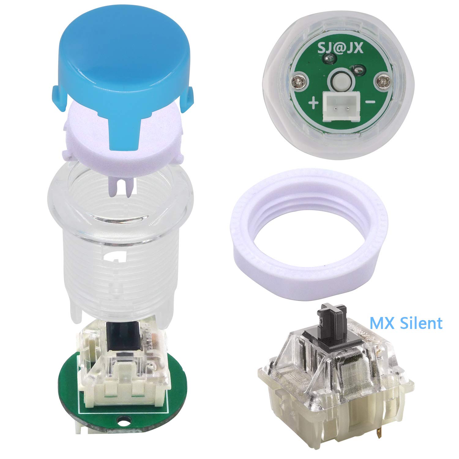 SJ@JX Arcade Game 2 Player Controller DIY Kit Microswitch Button 4&8 Way Joystick Zero Delay USB Encoder Fighting Stick Handles Console for PC MAME Raspberry Pi Retropie