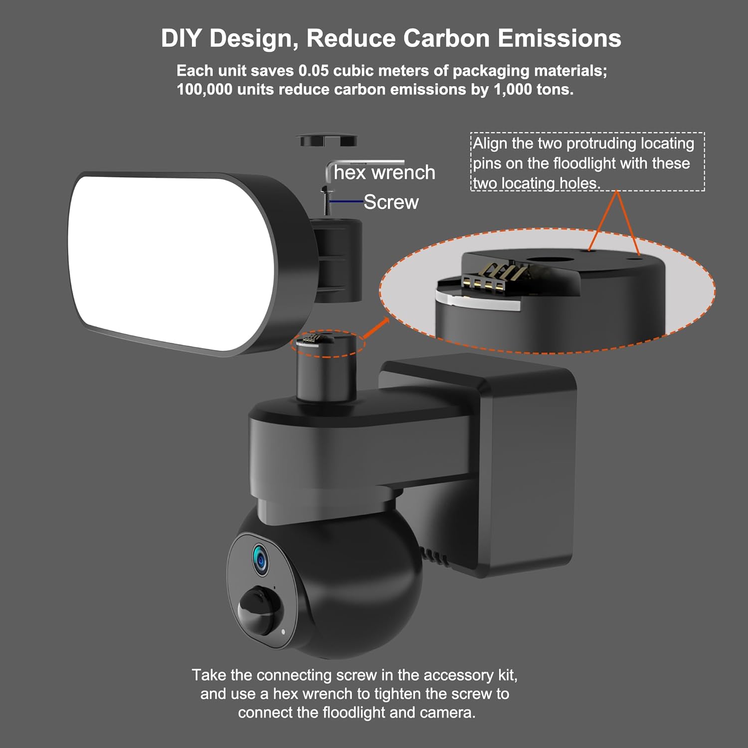 2K Floodlight Camera Solar Powered, 1500 Lumens Security Light, Wireless Outdoor Cam with 360° PTZ, Human/Vehicle/Animal AI Detection, Color Night Vision, 64GB Local Storage, No Monthly Fee