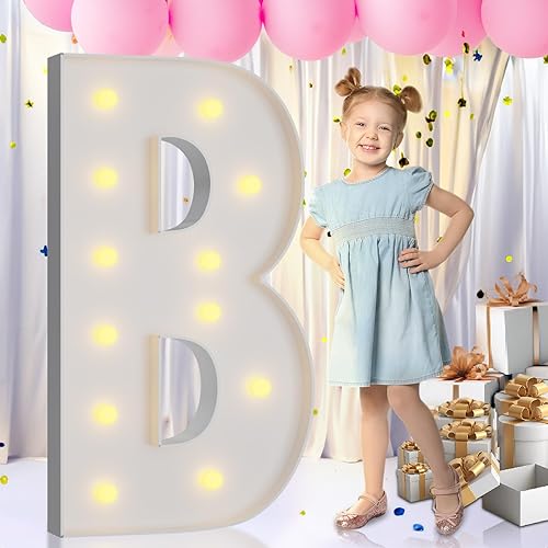 imprsv Letras iluminadas, letras de marquesina de 4 pies para decoración de cumpleaños, boda, compromiso, fiesta, marquesina, grande, para