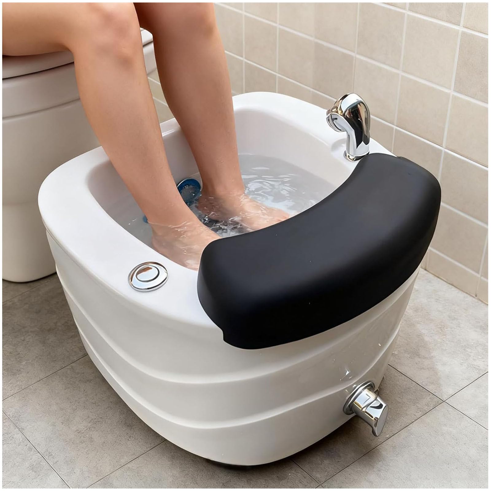 Vasca per Pediluvio in Acrilico con Massaggio, Pedicure e Spa per Piedi con Luce LED, Regolazione Caldo e Freddo, Vasca Professionale per Pediluvio per Casa e Centri Estetici