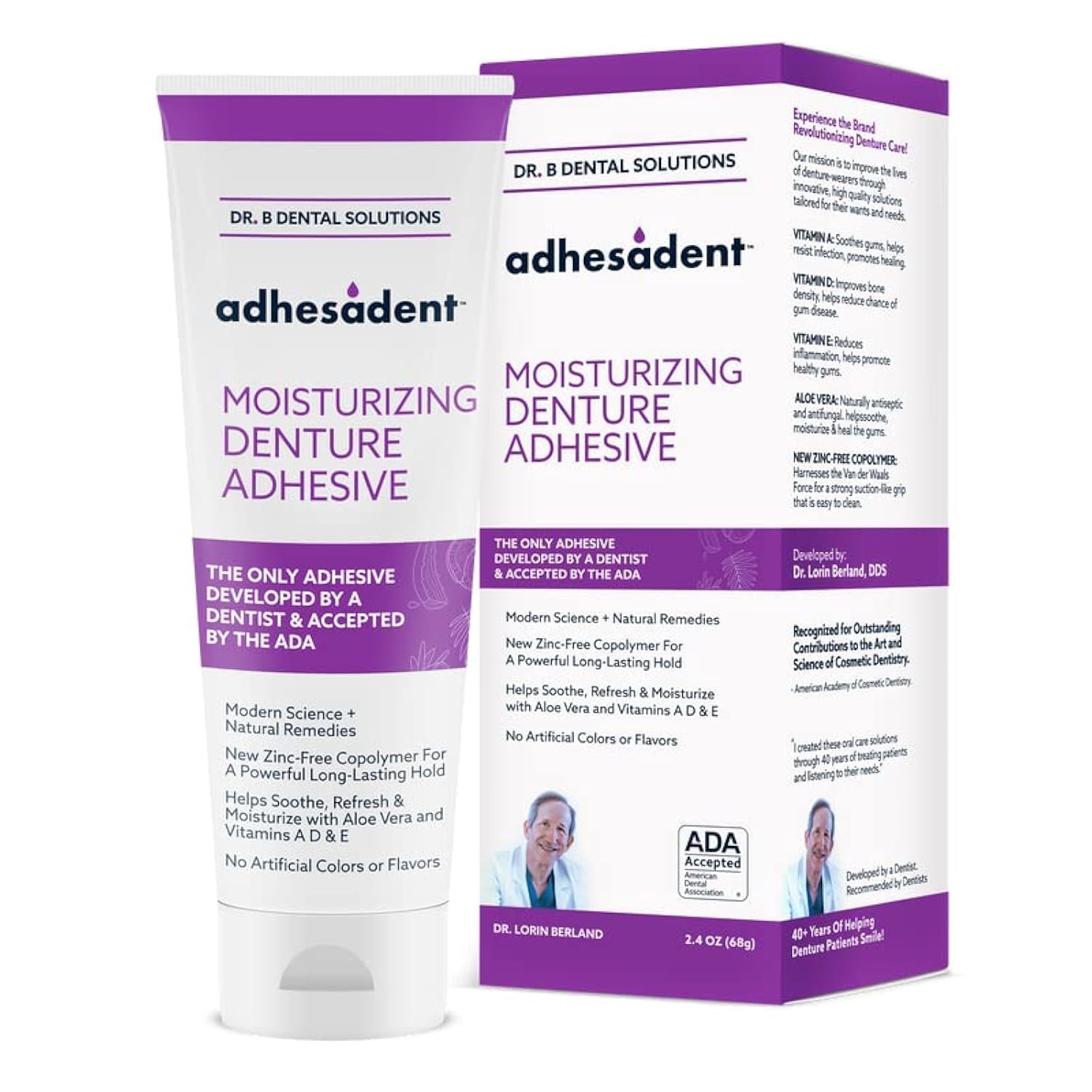 Dr. B Dental Solutions, Adhesive Moisturizing Denture Adhesive, ADA Admission Seal Denture Grip Paste 68g 2 Pack-image-25