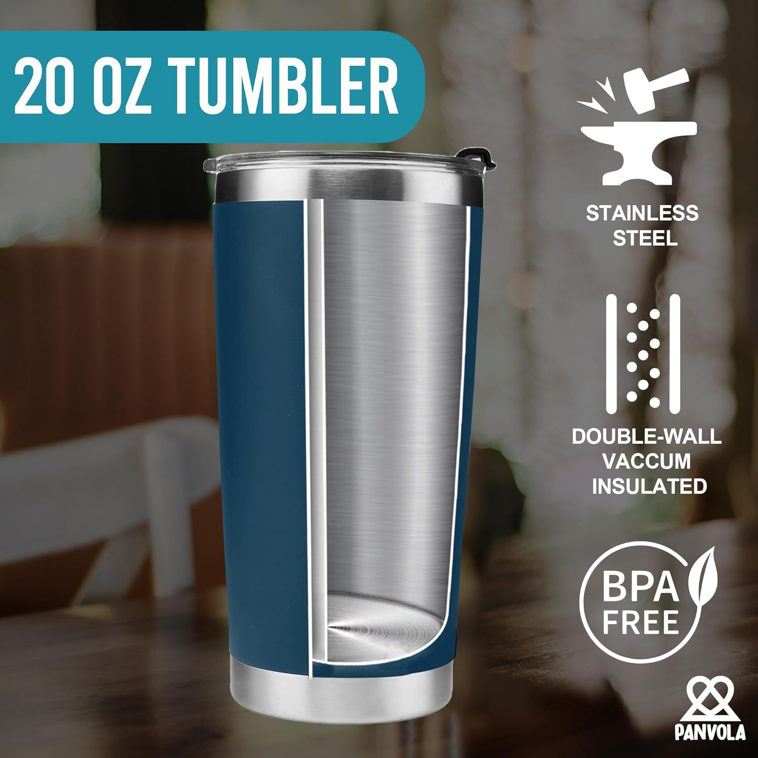 Coach Noun Definition Vacuum Insulated Tumbler Navy Coach Gifts Sports Team Manager Office Boss Appreciation Inspirational Stainless Steel With Removable Lid Drinkware (20 oz) - Image 3