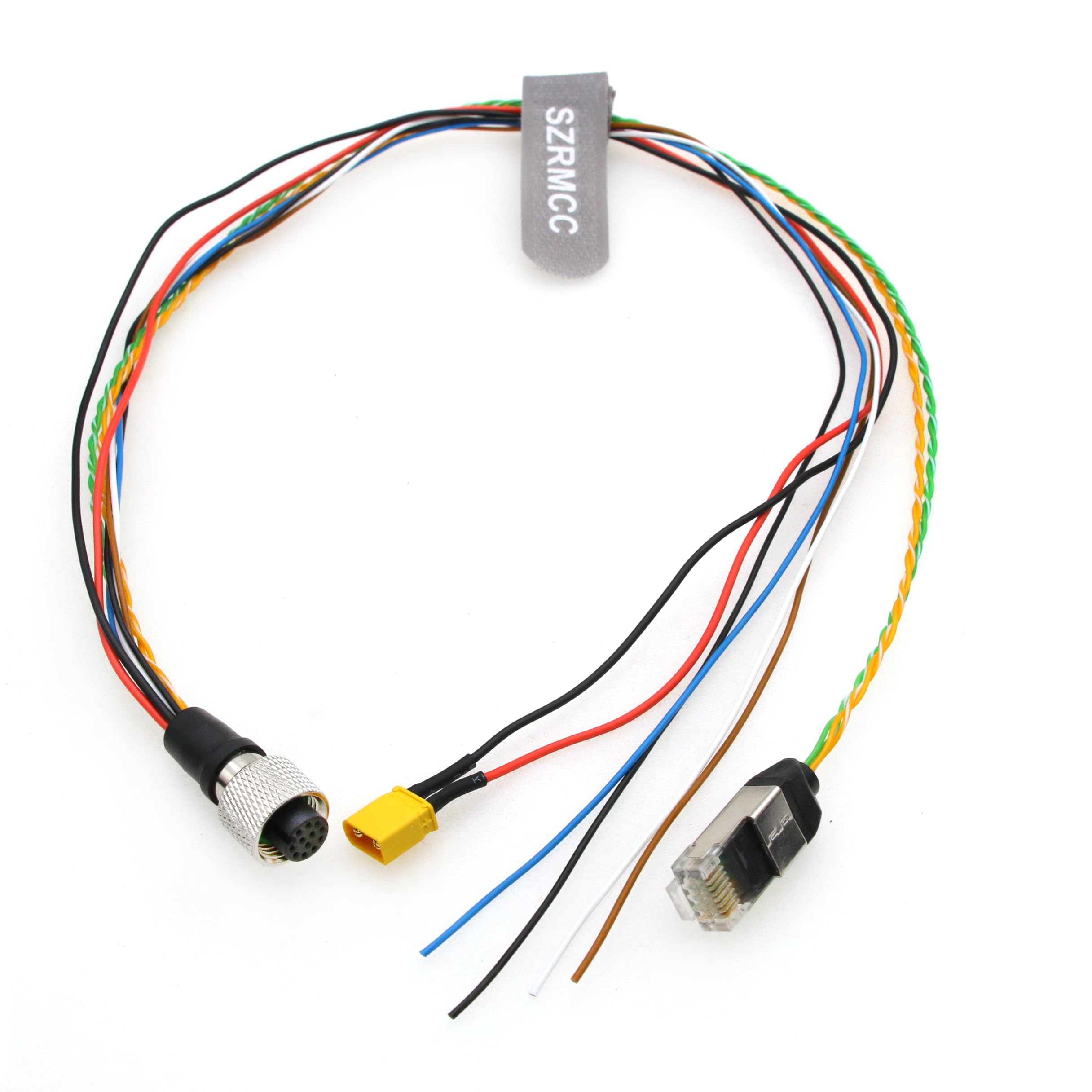 SZRMCC Livox Mid-360 Cavo M12 Aviation 12 pin femmina 3 in 1 splitter RJ45 XT30 cavo sensore dati cavo per DJI Livox Mid-360 Avia Lidar (20 cm)