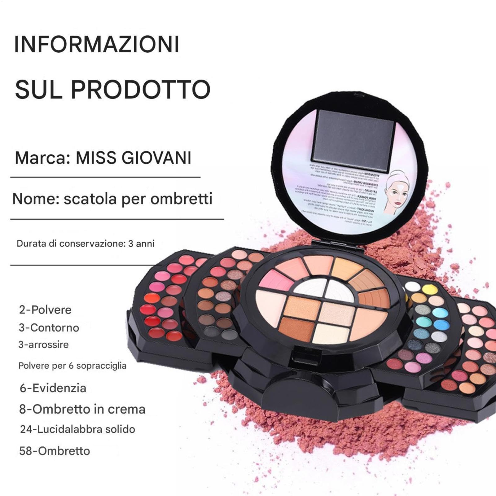 Palette Trucco 110 Colori Colori naturali altamente pigmentati, a lunga | Kit Trucco 110 Colori Include specchio
