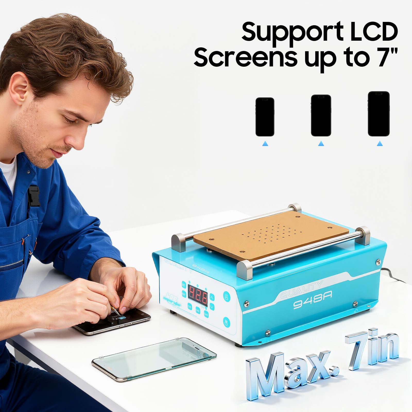 Bildschirmtrennmaschine LCD-Bildschirmabscheider 400W Bildschirmtrenner Temperaturbereich: 0-140℃ Reparatur Werkzeuge