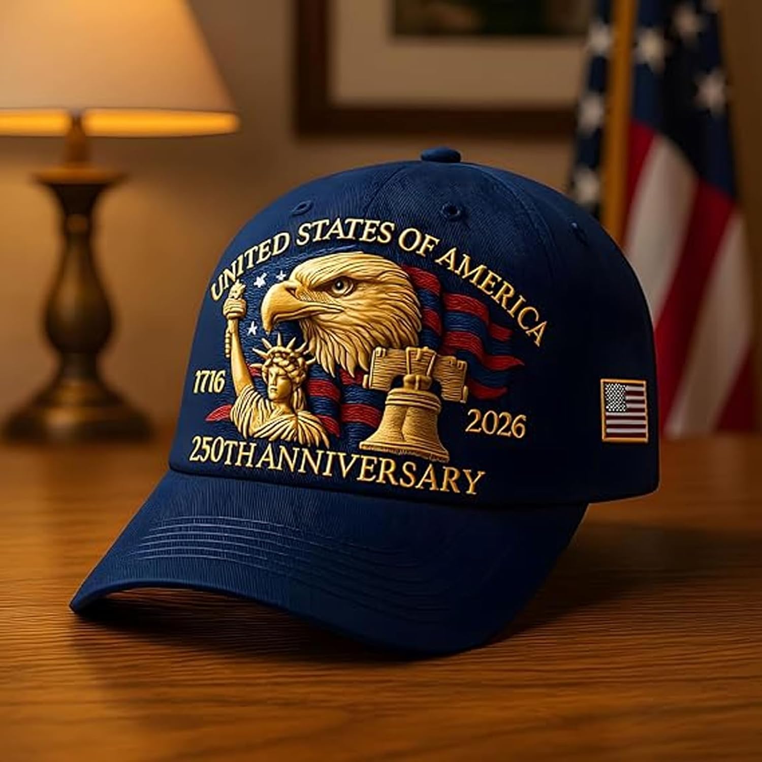United States 250th Anniversary Red Cap, Patriotic Baseball Cap, Adjustable Retro Embroidered Hat for Men Women Gifts - Image 4