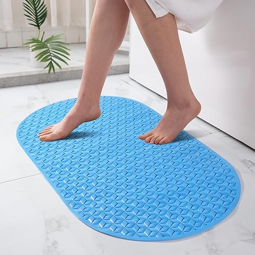 SELIBRE Tapete antideslizante para bañera con ventosas, sin olor, material de goma extra suave con orificios de drenaje, lavable a máquina para
