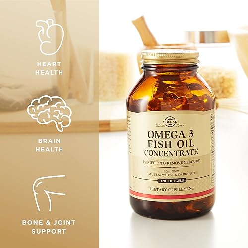 Miniatura 4 de Solgar Concentrado de aceite de pescado Omega-3 - 120 cápsulas blandas - Soporte para la salud cardiovascular, articular y metabólica - Sin gluten,