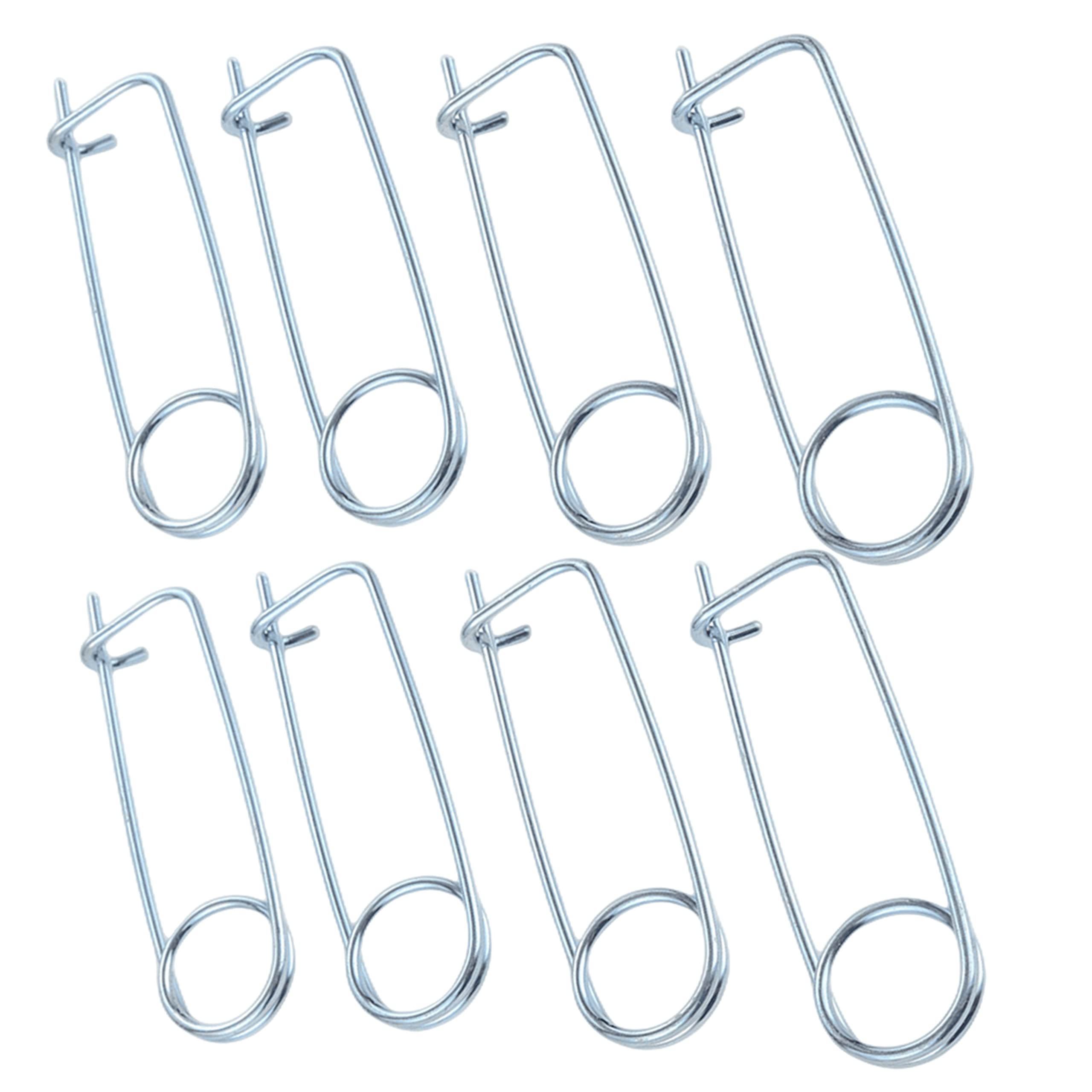 8PCS Steel Brooch Shape Cotter Safety Pins, Spring Pin Quick Lock Brooch Locking Fastener for Farm Lawn Garden Hitch -6Sizes (Size: 2*45*16mm 8PCS/Set