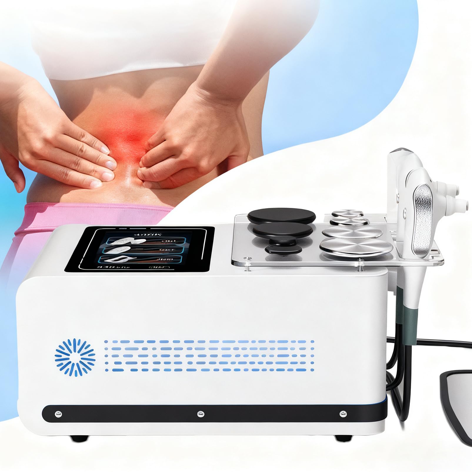 Macchina per Terapia Fisica Tecar, Macchina per diatermia Tecar da 448K con 3 Maniglie e 8 postazioni di Lavoro, 10 Parti del Corpo, per modellamento del Corpo e Sollievo dal Dolore
