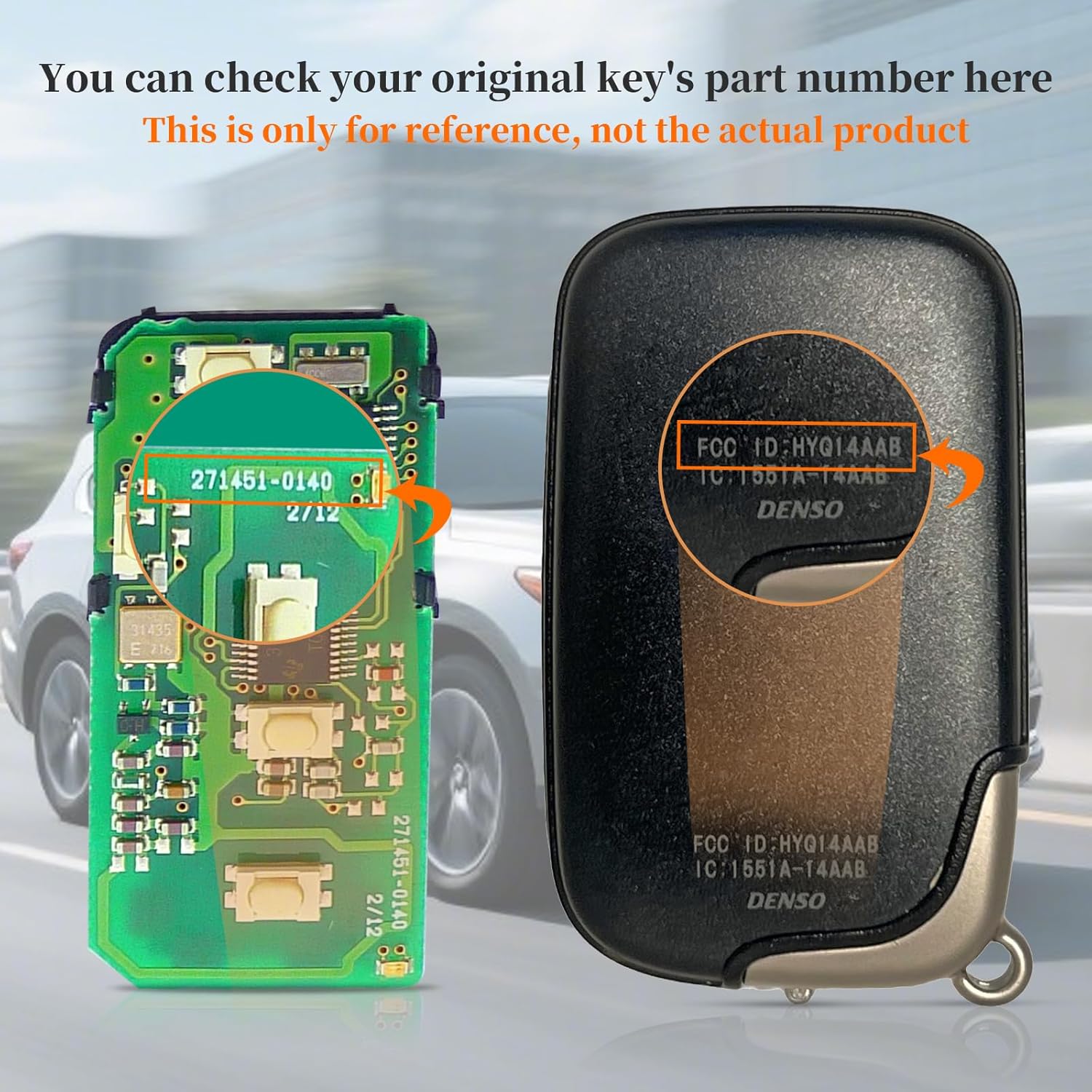 Keyecu Replacement Smart Remote Car Key Fob for Lexus 2005-2011 HYQ14AAB 271451-0140 89904-30270 314.3MHz 4Buttons