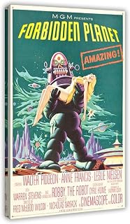 SWDXA Vintage Poster Forbidden Planet Hollywood Movie Canvas Poster Wall Art Prints Room Aesthetic Murals Bedroom And Living Decorations 16" L X 24" W