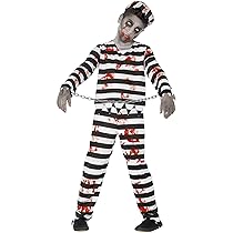 SMIFFYS Costume Zombie Detenuto, comprende Pantaloni, Top, Cappello e Manette Halloween
