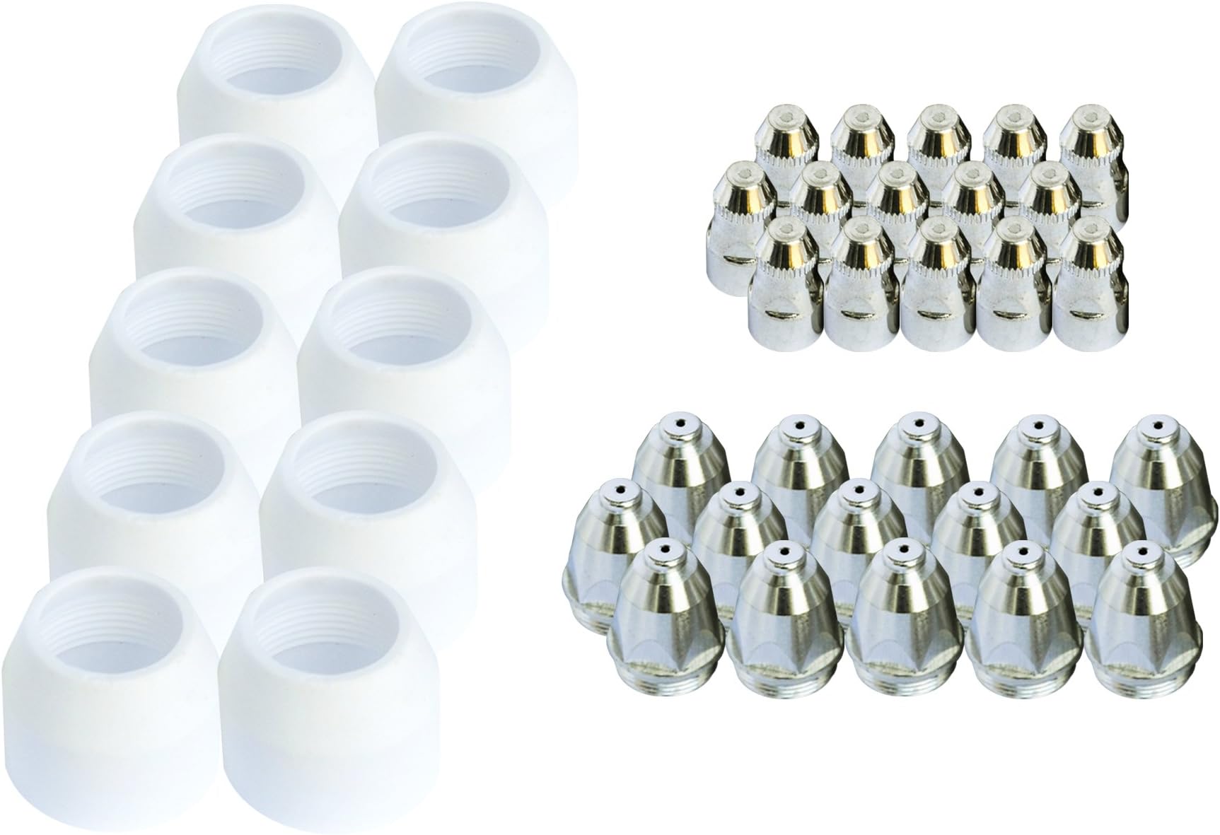 BCON40 40pcs Lotos Plasma Cutter Consumables Nozzle Electrode And Cup for Lotos Plasma Cutters LTP7000 LTP8000
