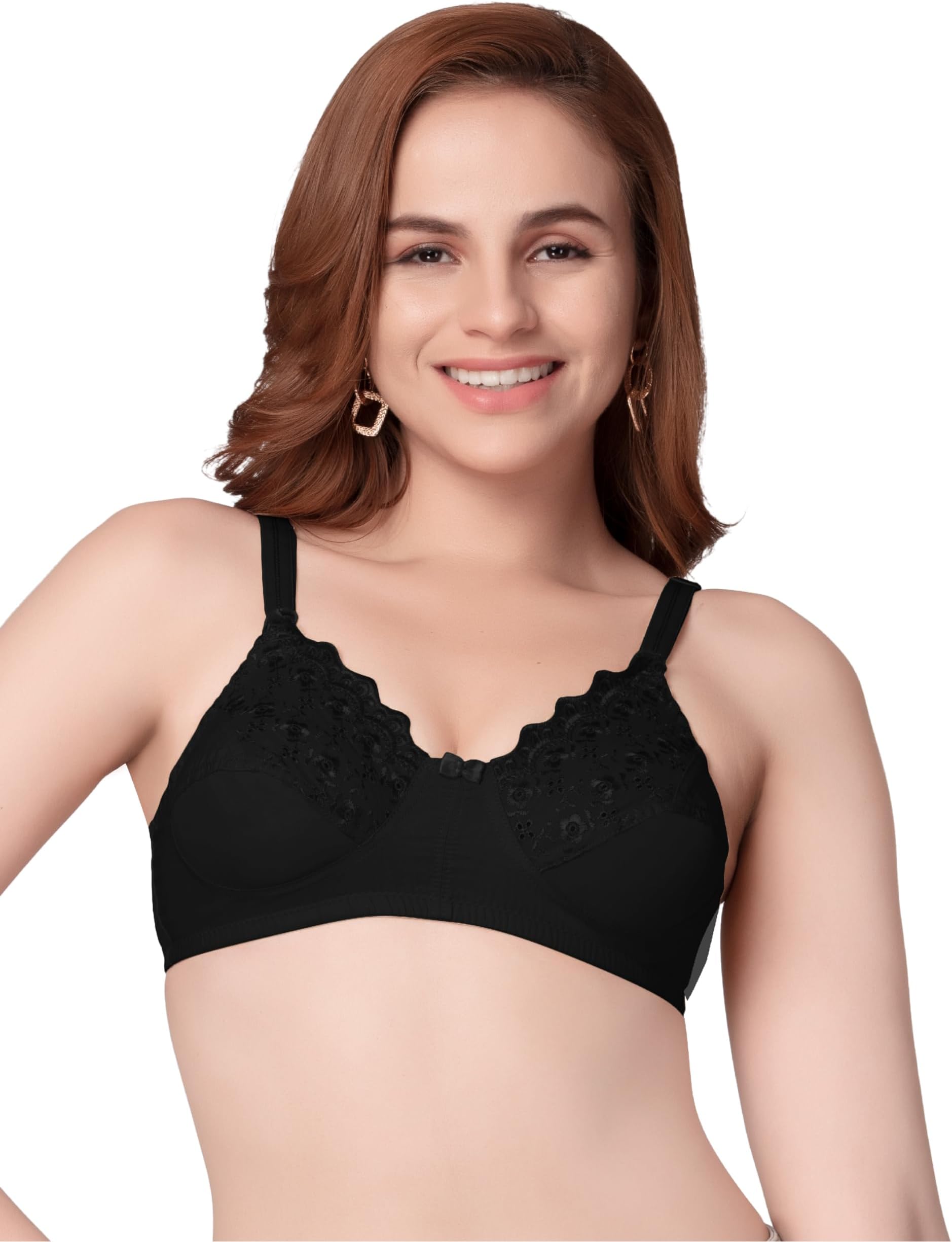 DAISY DEE Women's Cotton Non Padded Wirefree Full Coverage Bra - NGLREA