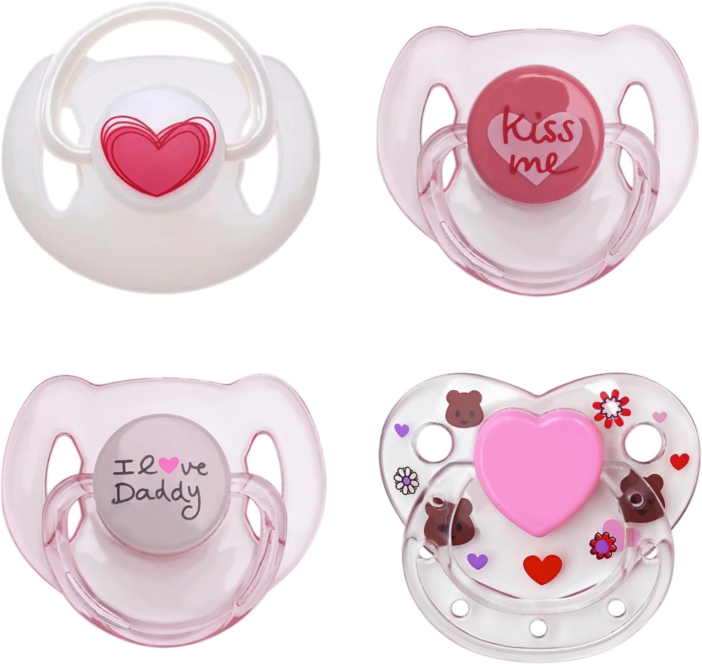 Amazon.com: Magnetic Pacifier 4 Pieces Pink Style Reborn Baby Dolls ...