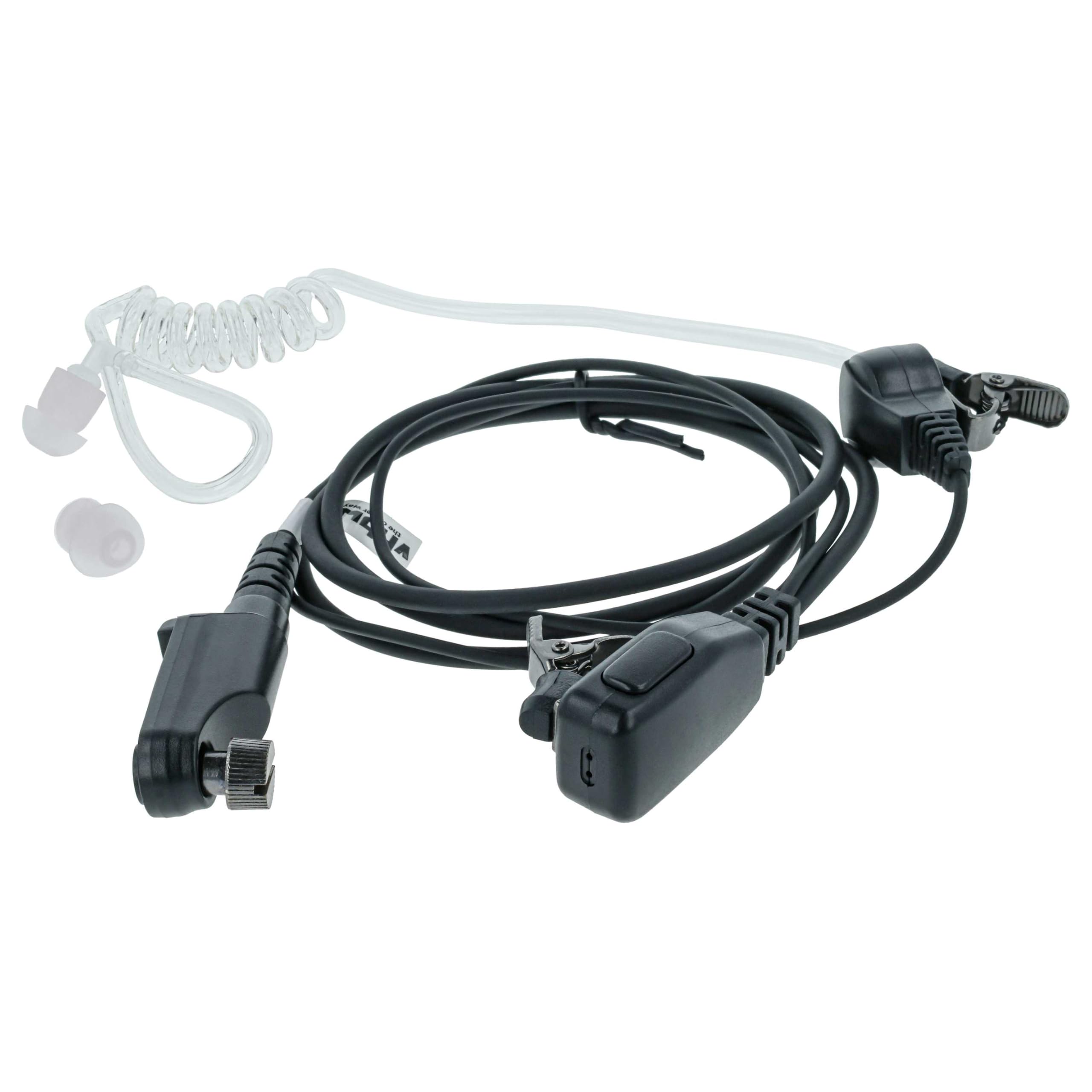 vhbw 5 x zestaw słuchawkowy kompatybilny z Hyt/Hytera PD682G, X1p, PD685, X1e Radio Walkie Talkie + mikrofon PTT, rura akustyczna