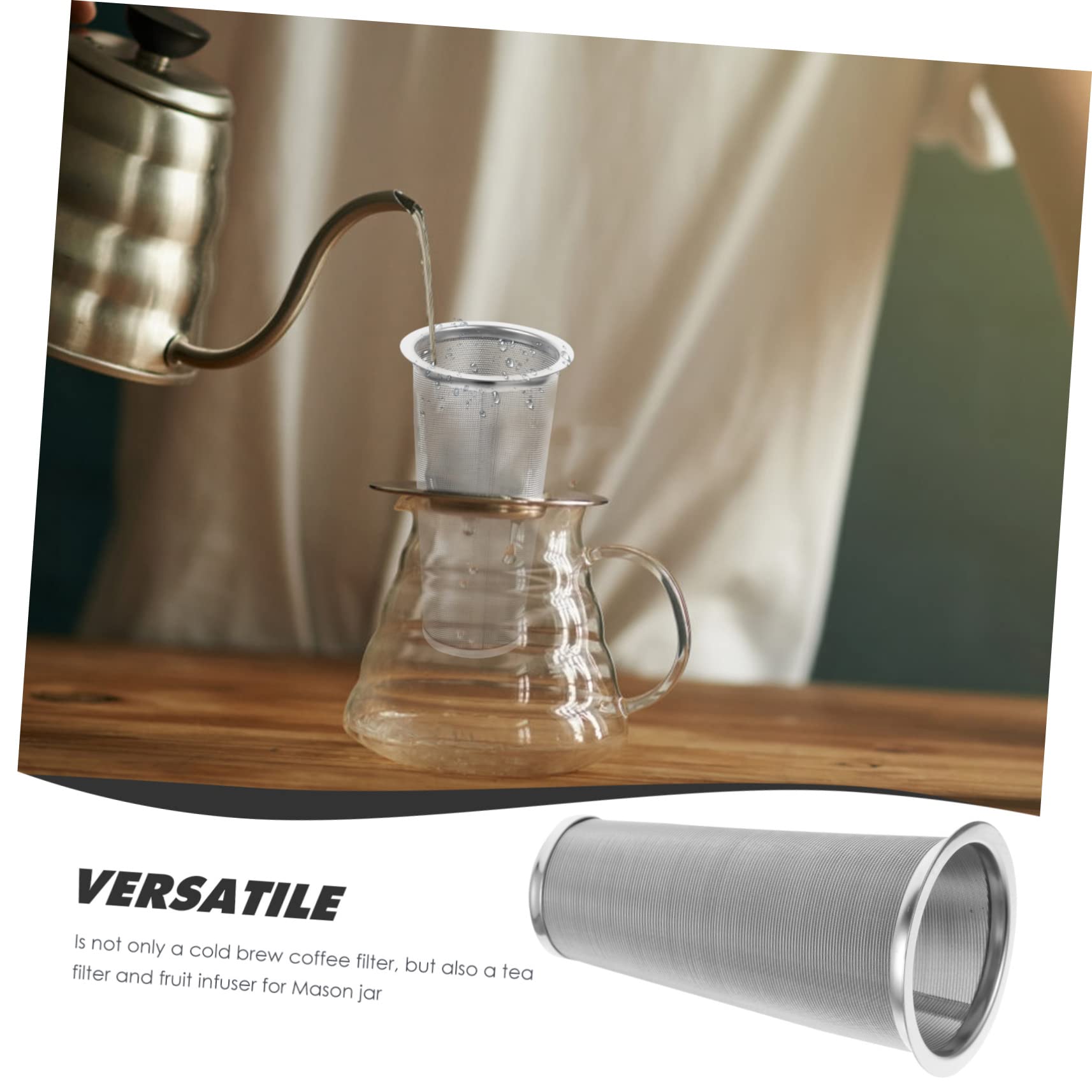 Alipis 3pièces Filtre à Thé Acier Infuseur Pour Café Et Boissons Pratique Pour Infusion Bocaux Design Réutilisable Et Facile à Nettoyer