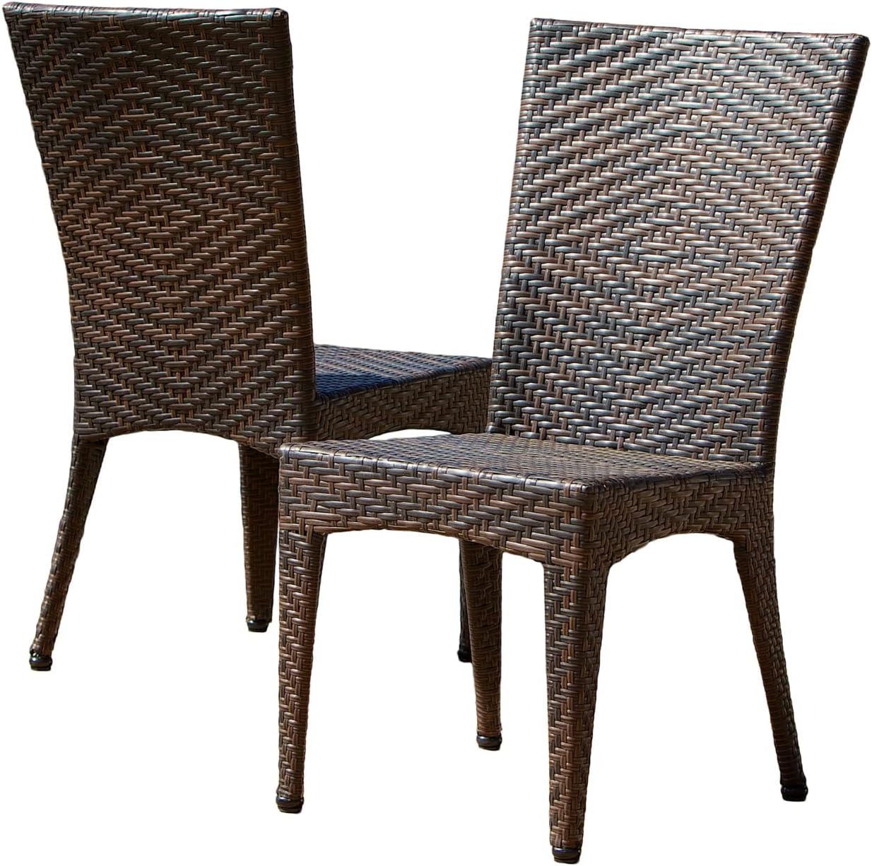 Christopher Knight Home Brooke Outdoor Wicker Chairs, 2-Pcs Set, Multibrown