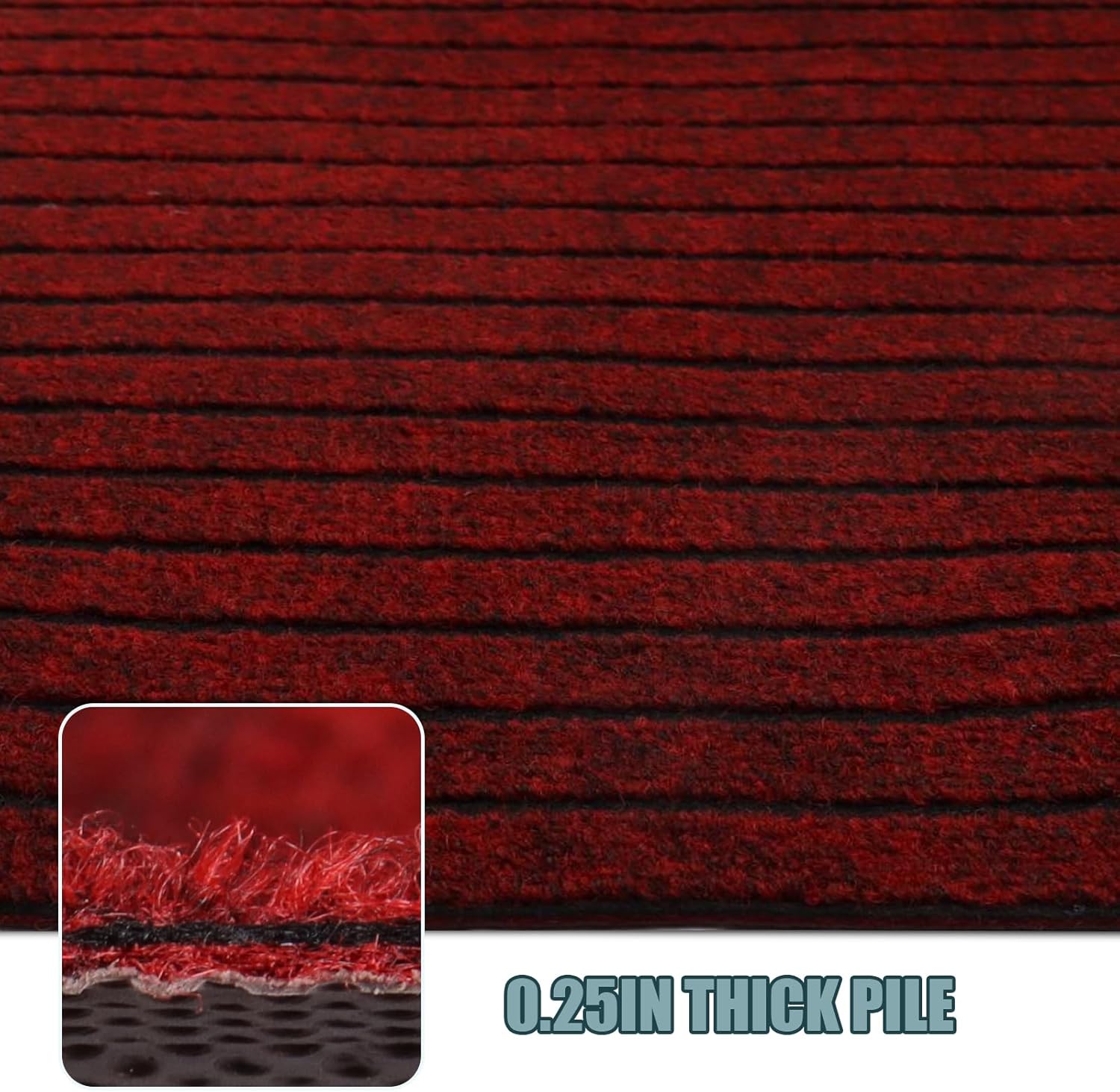 Runner Rug 2 ft x6 ft, Outdoor/Indoor Rug with Rubber Backing Non Slip for Hallway, Kitchen, Patio, Laundry, RV, Entryway, Garage, Bathroom, Area Rug Carpet, Red Strip, Customizablees
