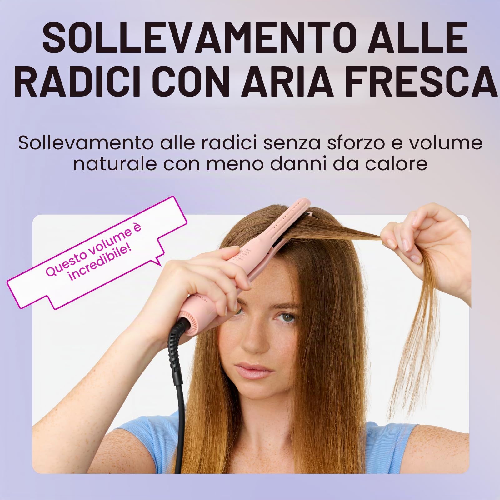 Wavytalk Cool Curl Pencil Piastra Capelli, Arricciacapelli e Mini Piastra per Capelli 3 in 1 con aria fredda 360°, per capelli corti, frangia e volume radici