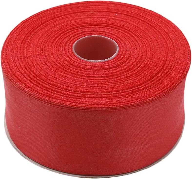 2 Inches x 50 Yards Double Face Solid Satin Ribbon Roll, Coral