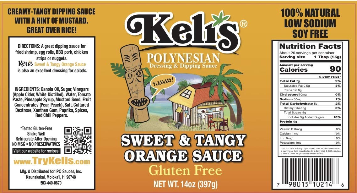 Orange Sauce - Polynesian Sweet and Tangy Creamy Salad Dressing, Glazing and Dipping Sauce With a Hint of Mustard. All Natural, Gluten-Free and Low Sodium. (15 Ounce)