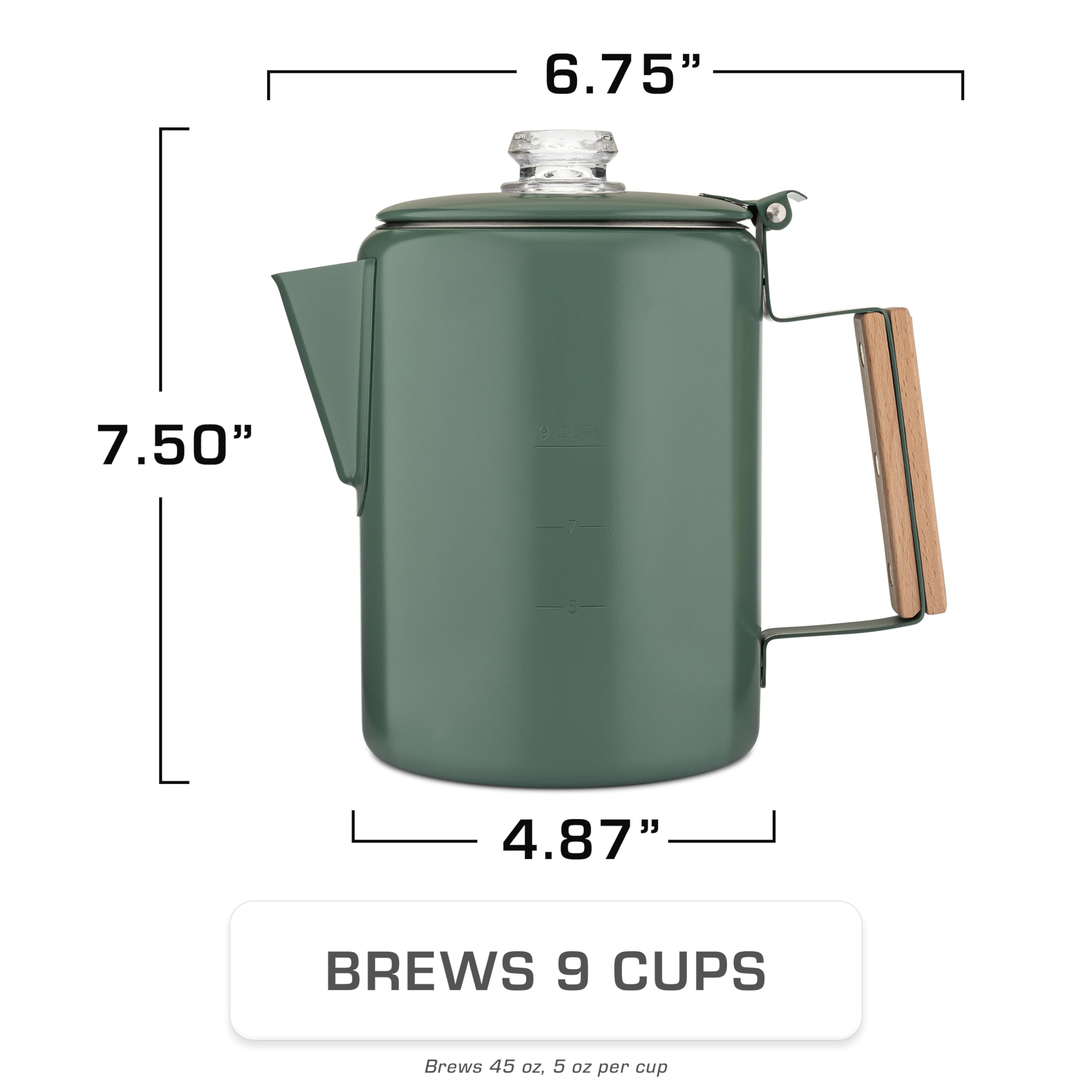 Amazon.com: COLETTI Bozeman Green Percolator Coffee Pot — Camping