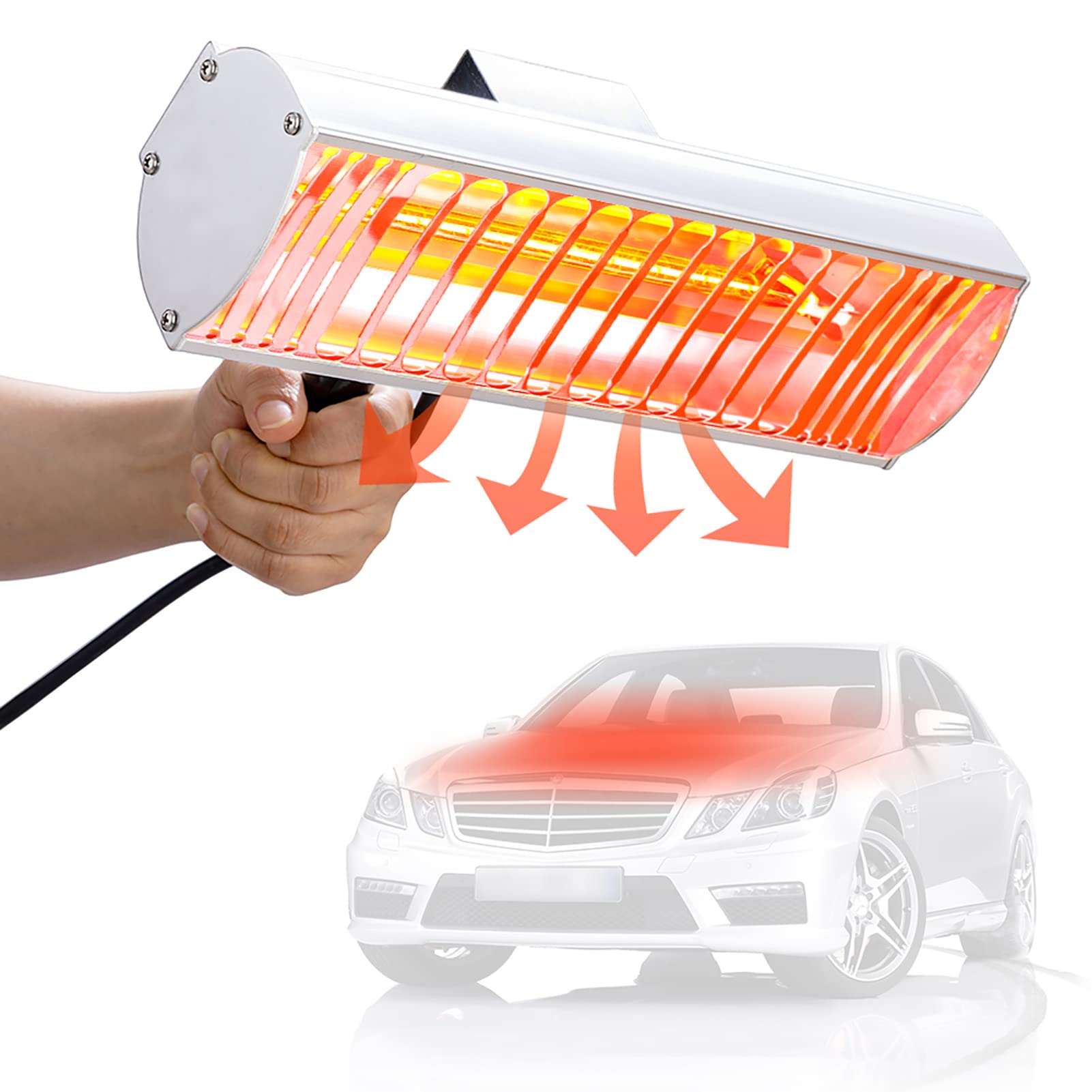 DATOUBOSS Lampada Infrarossi per Carrozzeria 1000W, Lampada per Asciugatura Vernice 220V, Essiccatore Portatile per Riparazione Carrozzeria Auto e Lavori di Verniciatura (300×150mm)