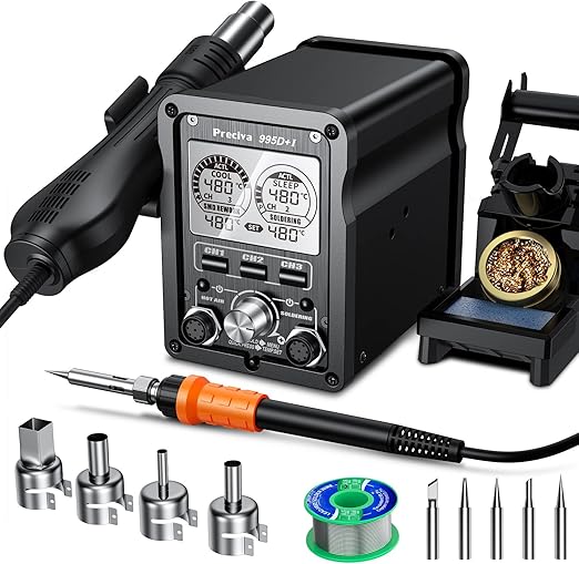 Preciva Hot Air Soldering Station, 995D Rework Station Soldering Iron