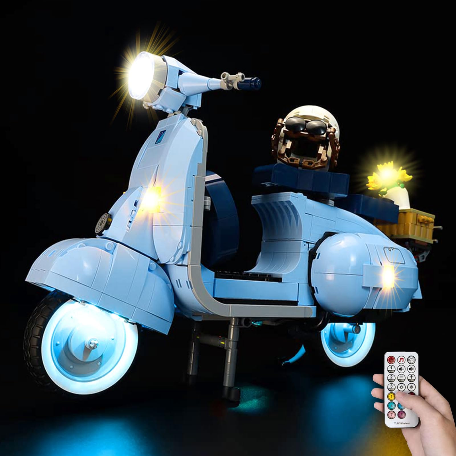 Only LED Lighting Set - Kyglaring Lights Set for Lego Creator Expert Vespa 125 10298 Model Kit - without Lego Set (RC Version)