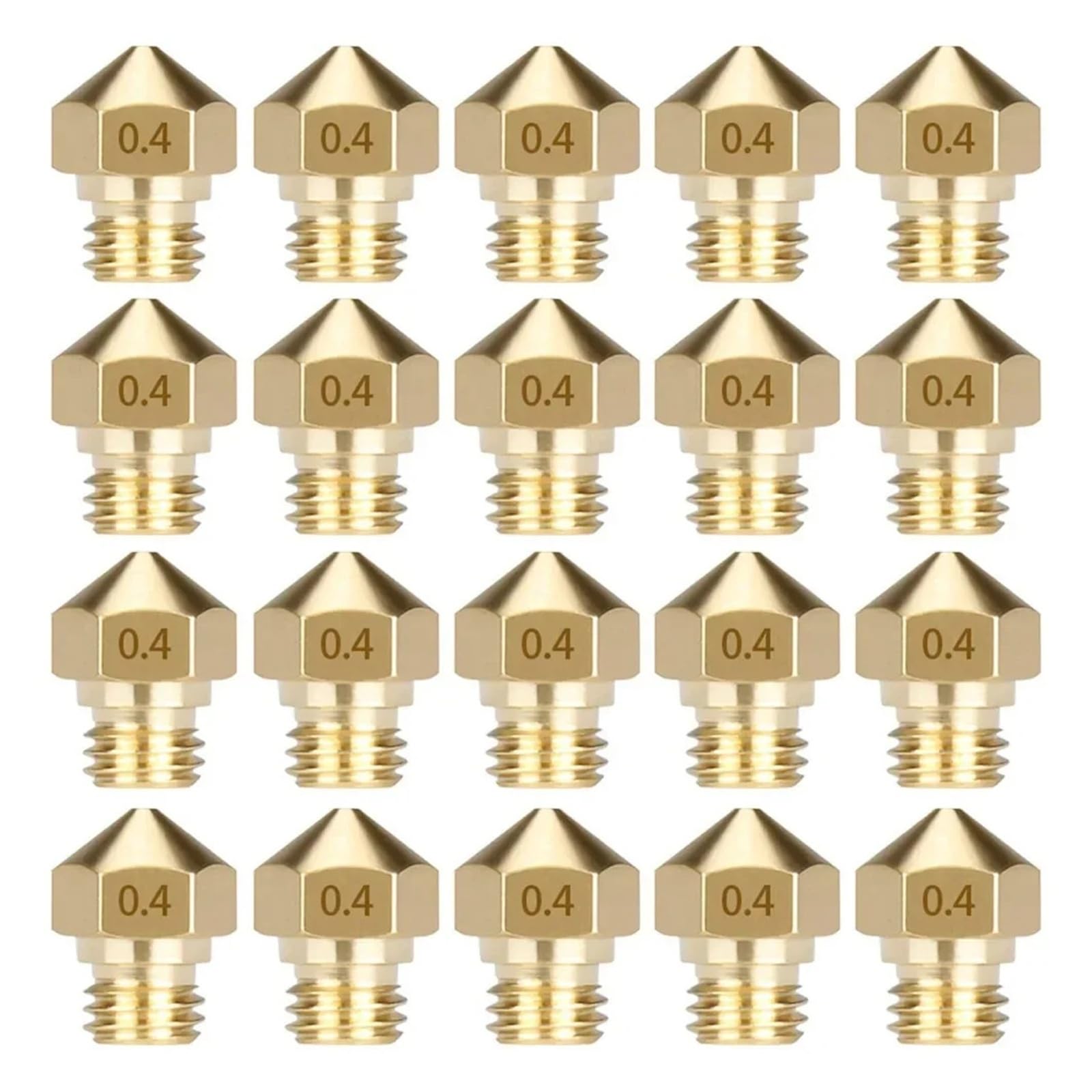 Juego 10pcs Boquillas Latón MK10 M7 0.2-1.0mm para Hotend 3D Printer
